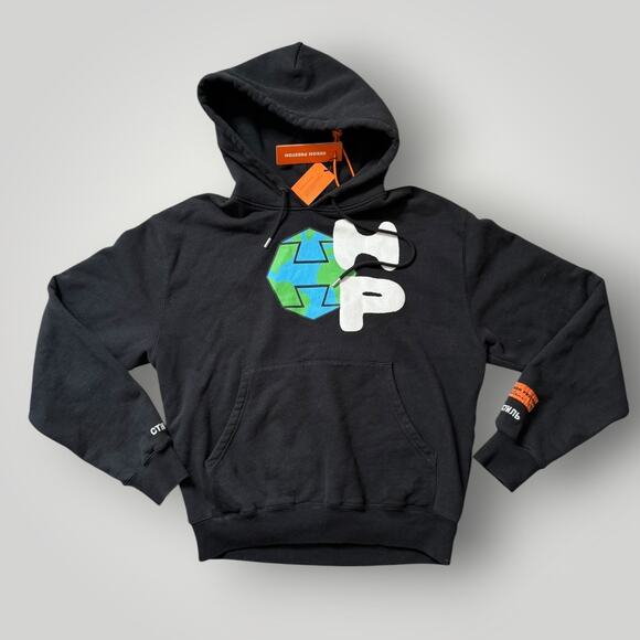 Heron Preston Other - Heron Preston HP Black Spray Globe Hoodie Mens Size M Retail $595